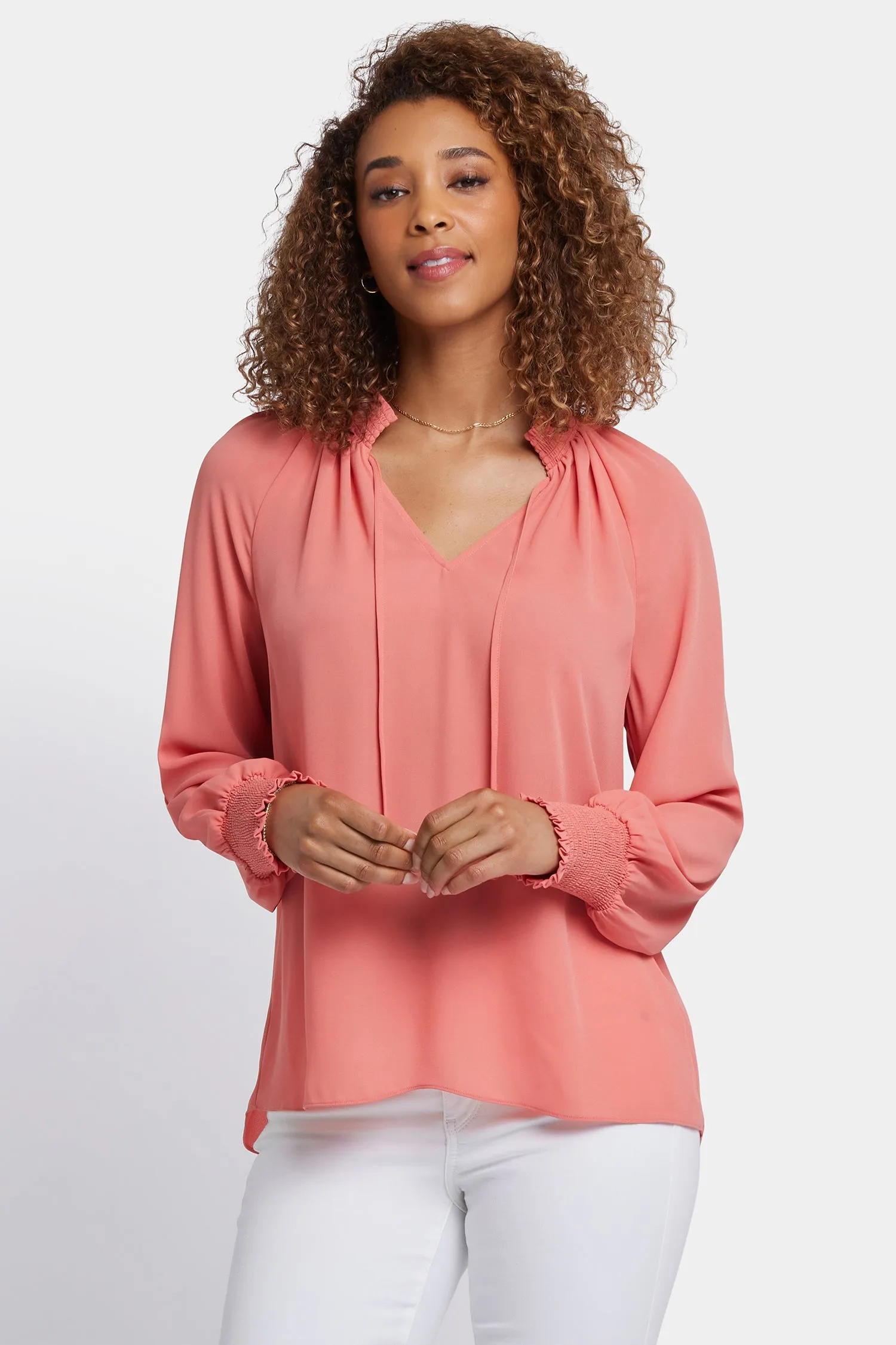 Gemma Blouse - Coral Haze sold by NYDJ product image thumbnail 5