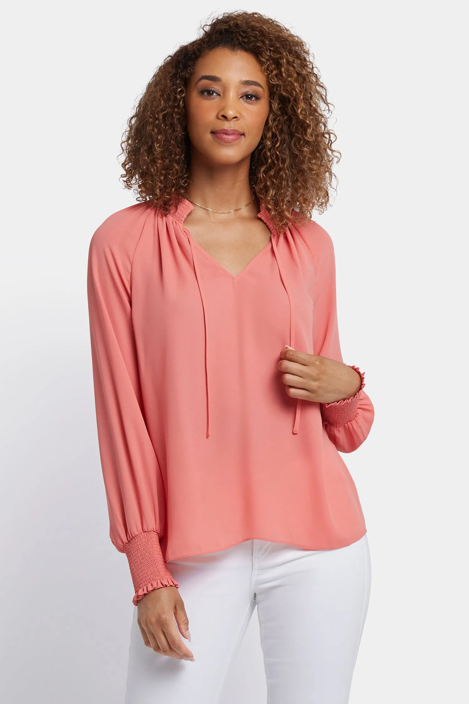 Gemma Blouse - Coral Haze sold by NYDJ