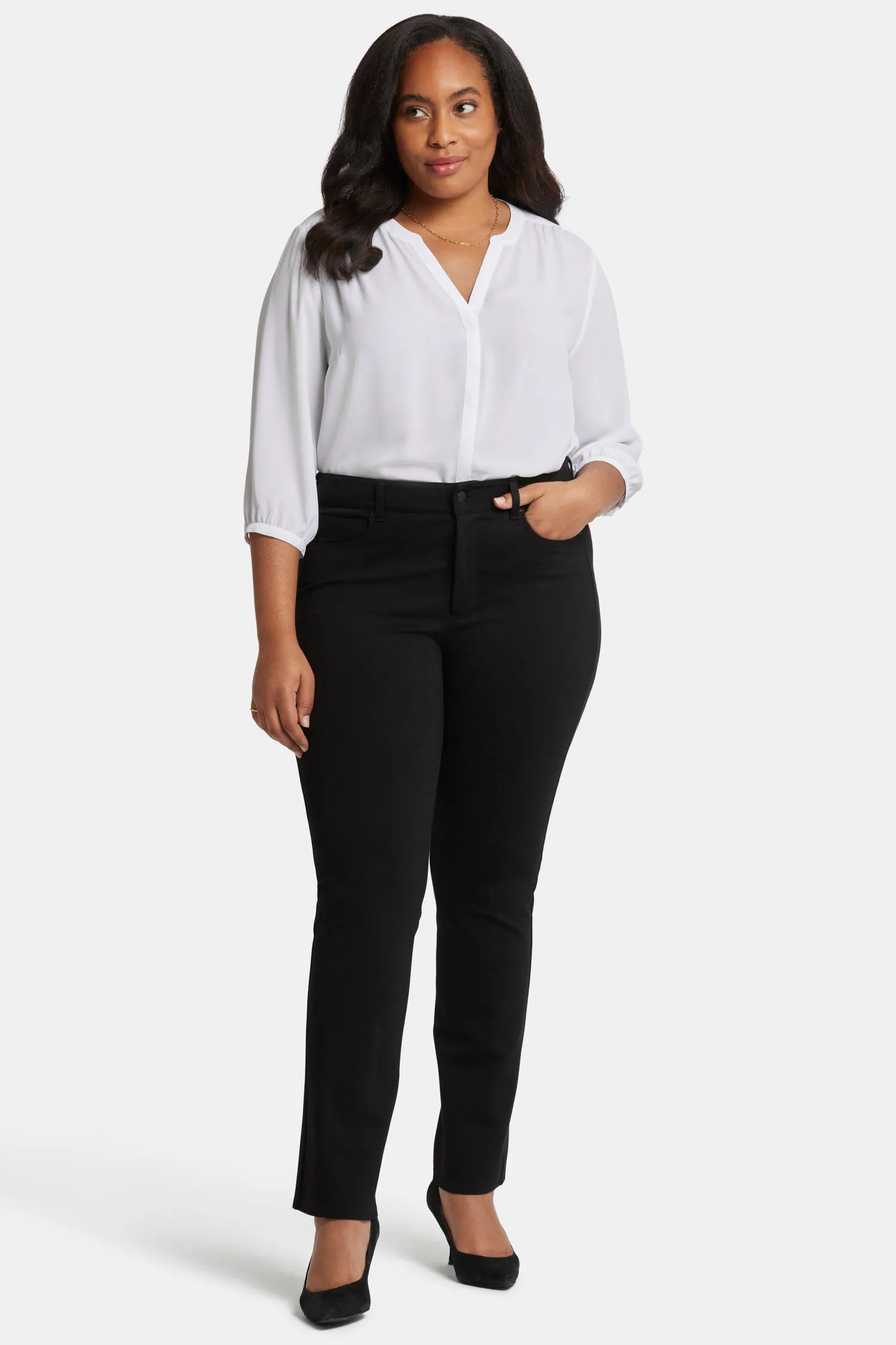 Marilyn Straight Pants In Plus Size - Black sold by NYDJ product image thumbnail 4