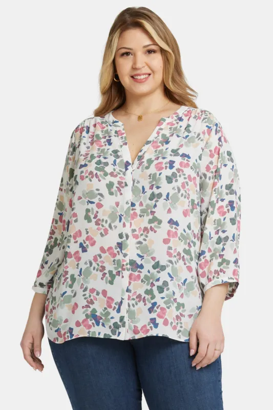 Pintuck Blouse In Plus Size - Illiana sold by NYDJ