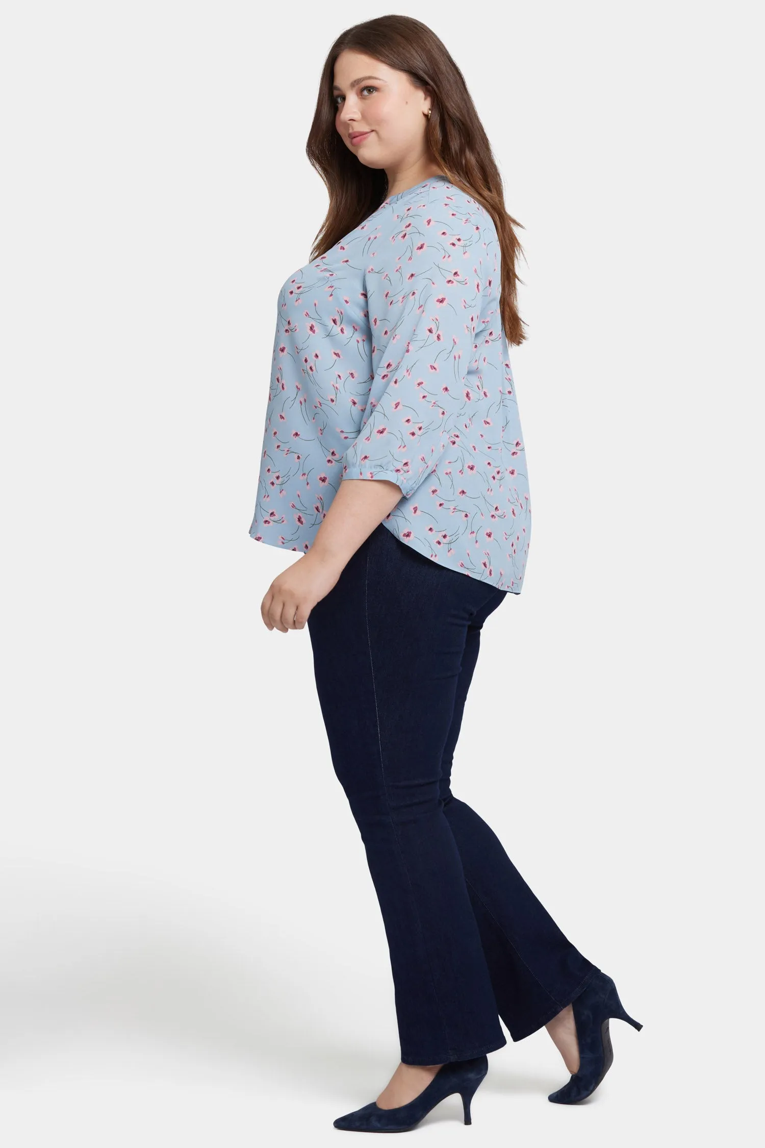 Pintuck Blouse In Plus Size - Mountain Petals sold by NYDJ product image thumbnail 4