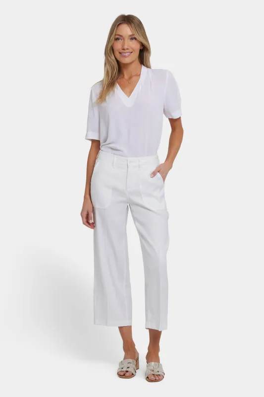 Wide Leg Cargo Capri Pants - White sold by NYDJ
