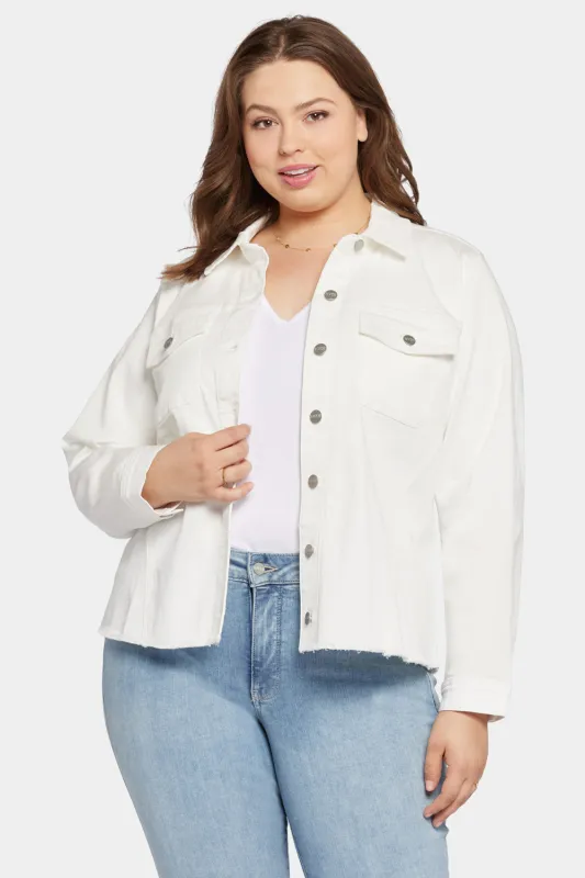 Frayed Hem Jacket In Plus Size - Optic White sold by NYDJ