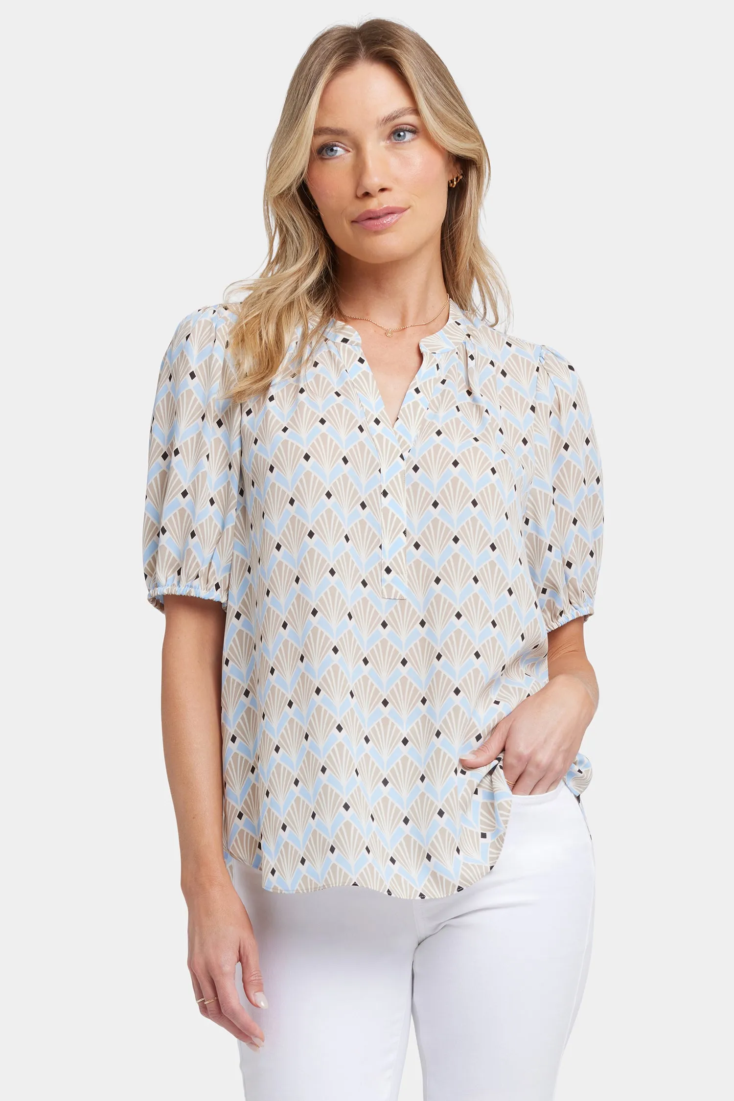 Short Puff Sleeved Popover Top - Cabo Punta sold by NYDJ product image thumbnail 5