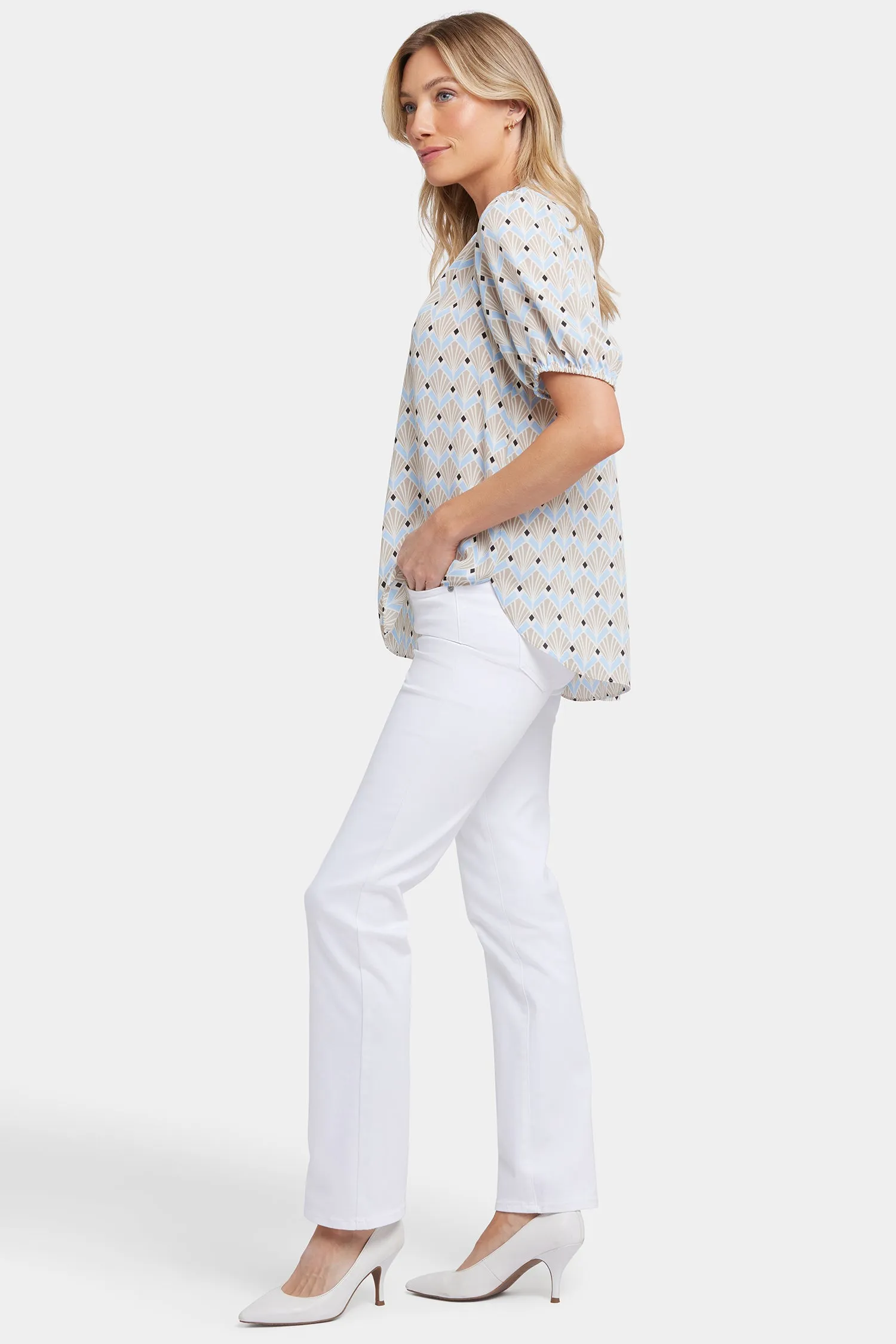 Short Puff Sleeved Popover Top - Cabo Punta sold by NYDJ product image thumbnail 4