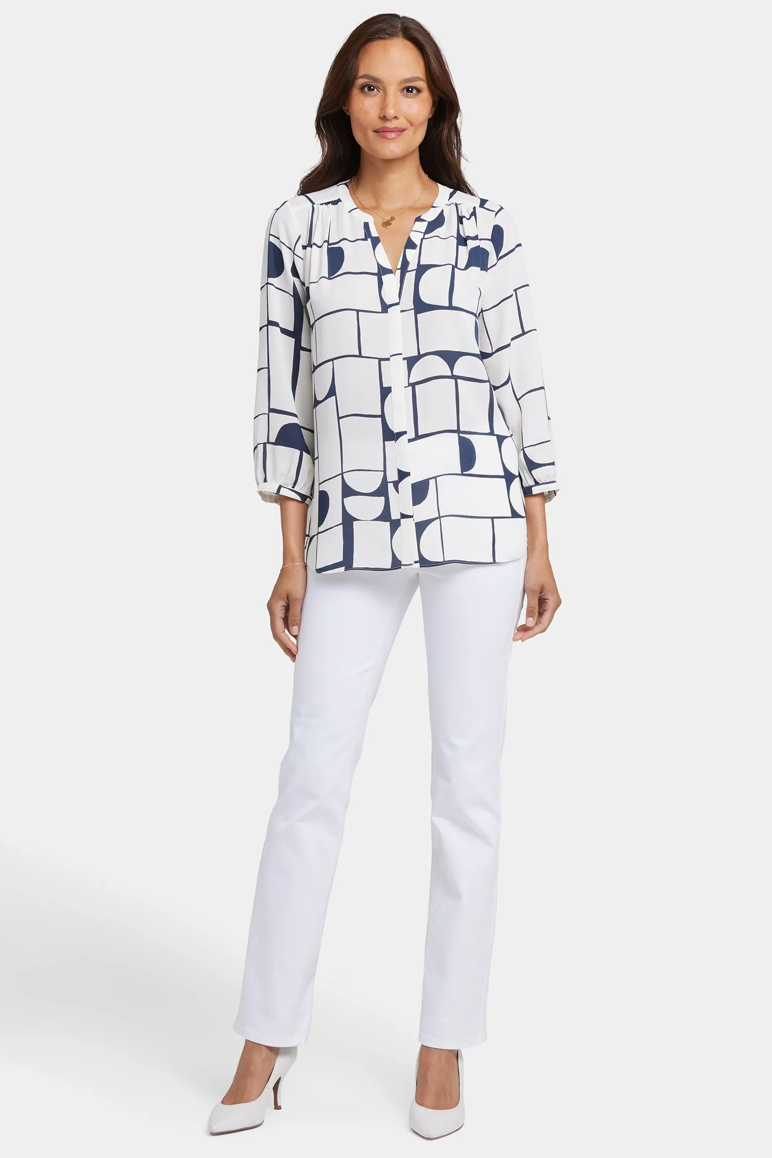 Pintuck Blouse - Campo das Cortes sold by NYDJ product image thumbnail 5