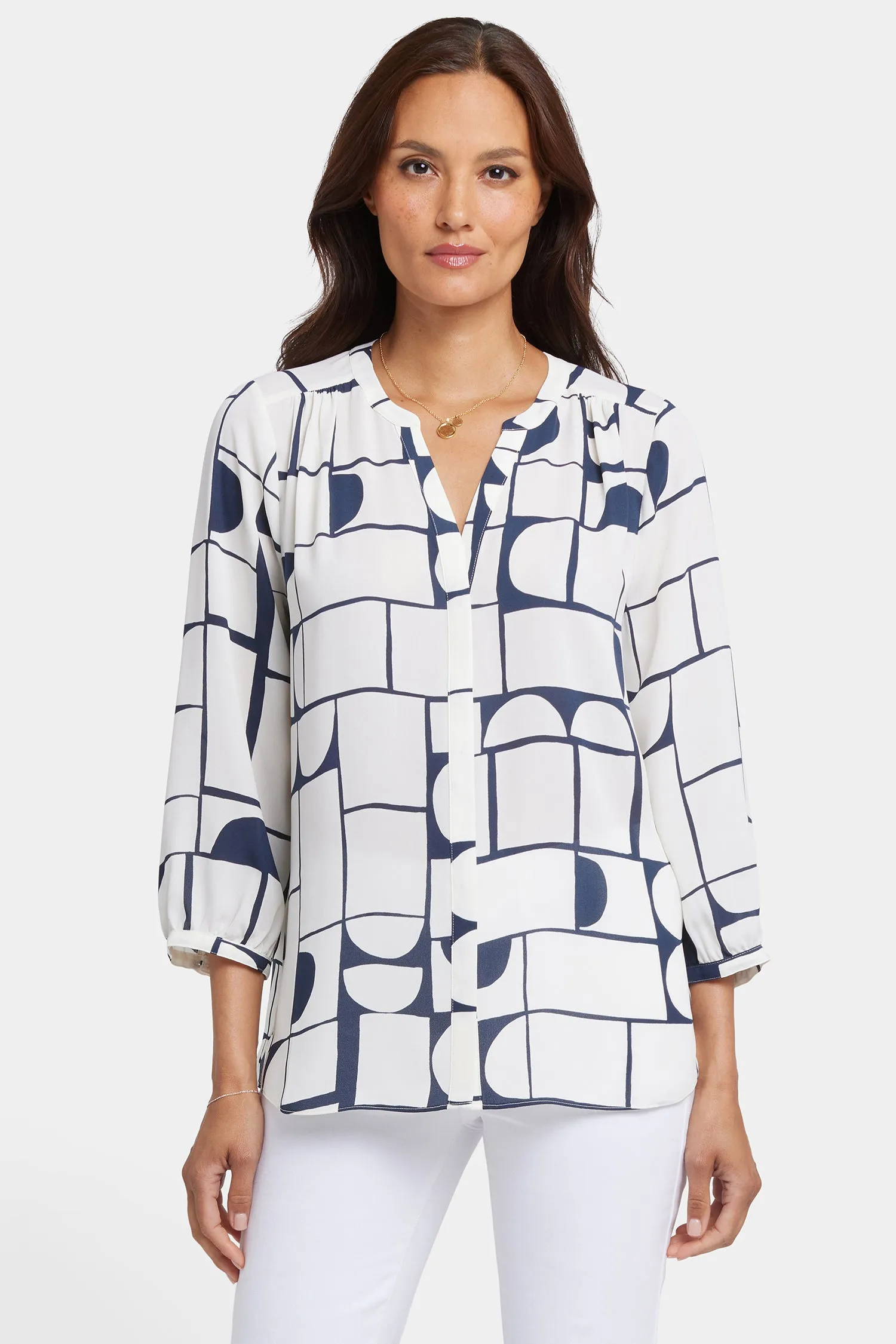 Pintuck Blouse - Campo das Cortes sold by NYDJ product image thumbnail 4