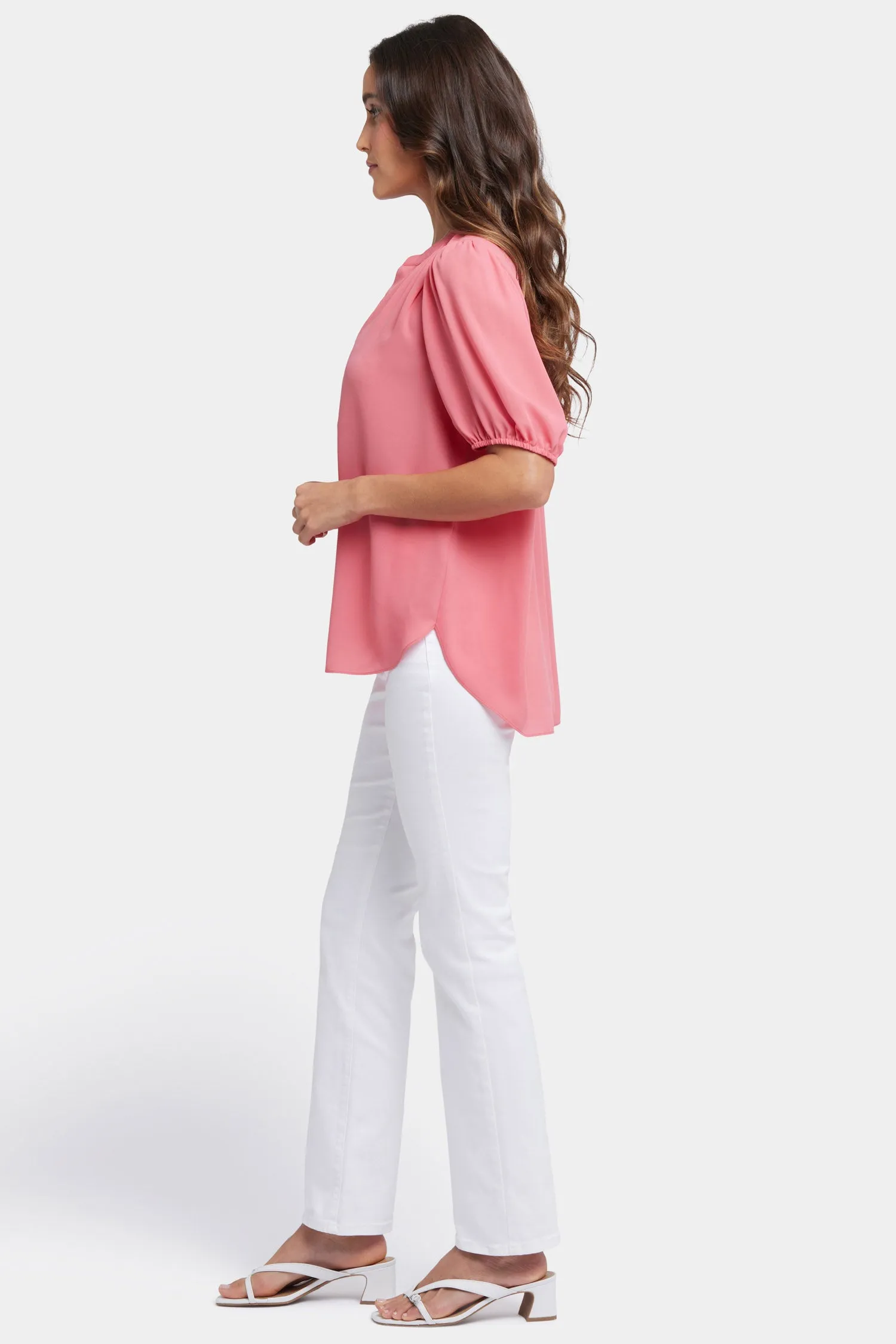 Short Puff Sleeved Popover Top - Spiced Coral sold by NYDJ product image thumbnail 2