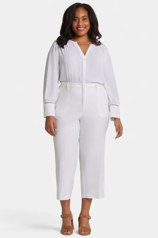 Wide Leg Cargo Capri Pants In Plus Size - White sold by NYDJ