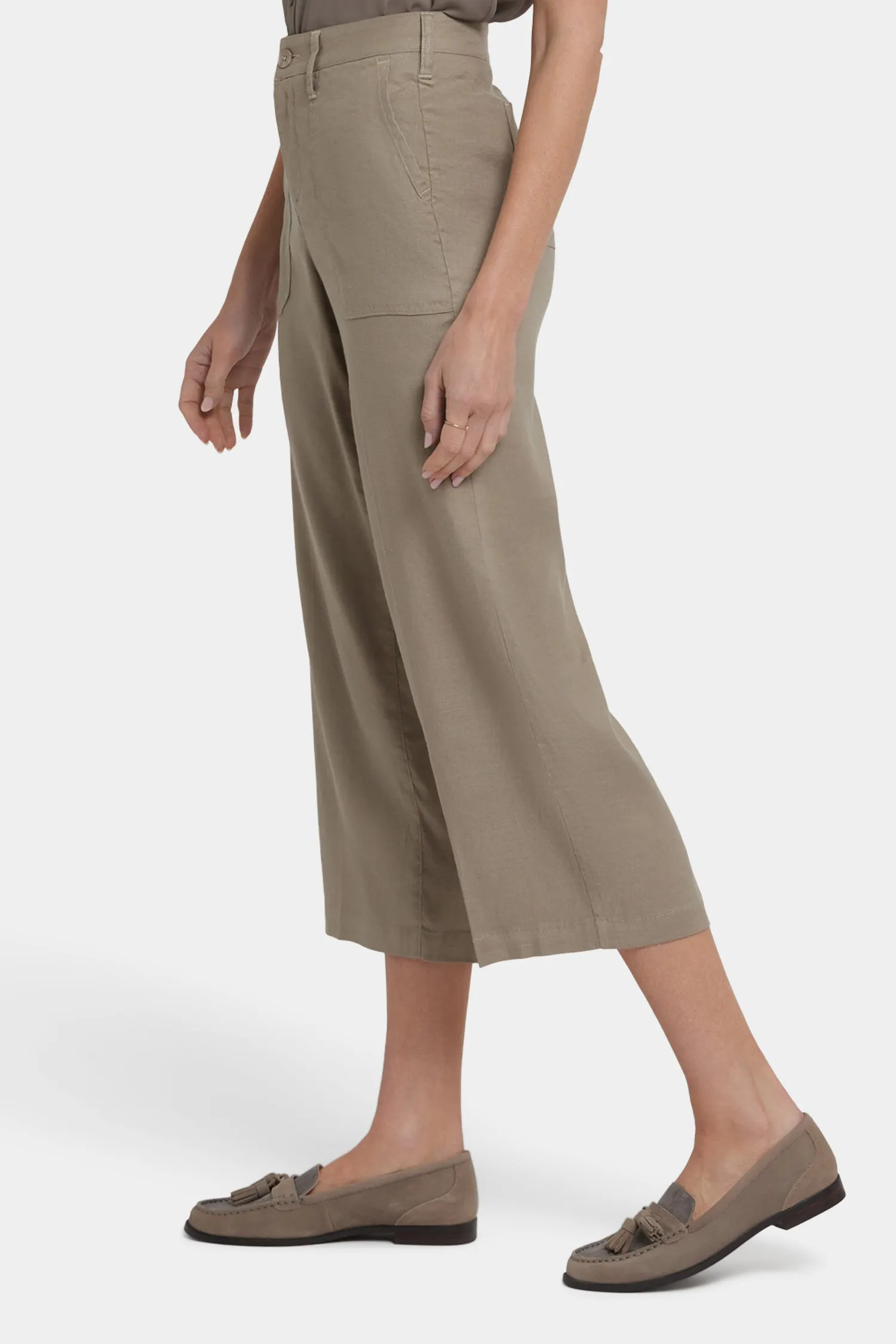 Wide Leg Cargo Capri Pants - Saddlewood sold by NYDJ product image thumbnail 3