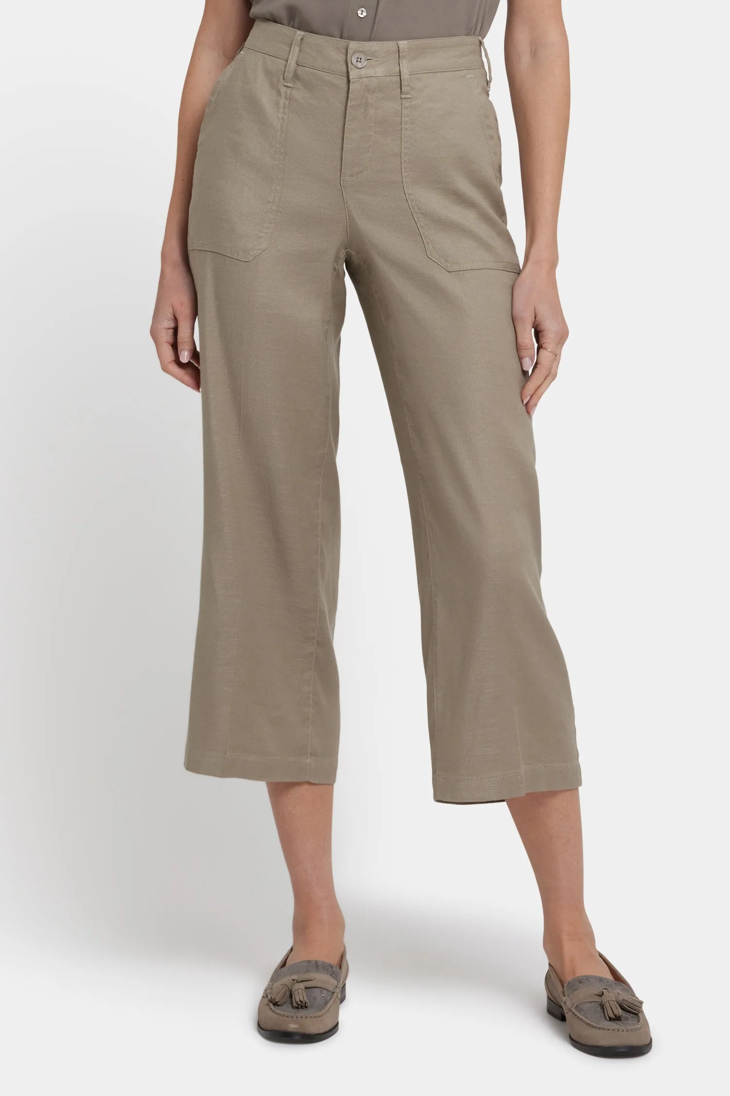 Wide Leg Cargo Capri Pants - Saddlewood sold by NYDJ product image thumbnail 4
