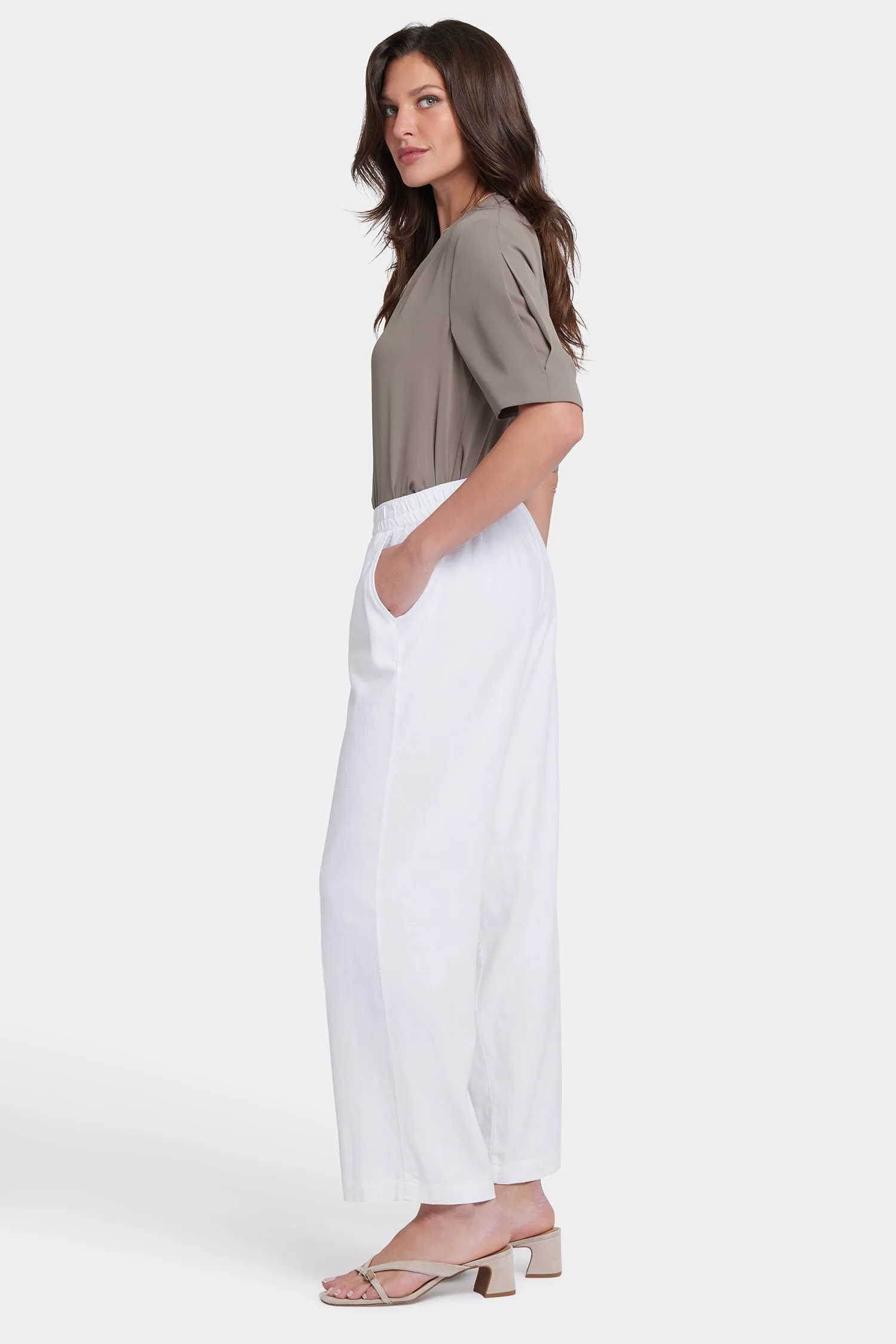 Relaxed Drawstring Pull-On Pants - White sold by NYDJ product image thumbnail 5