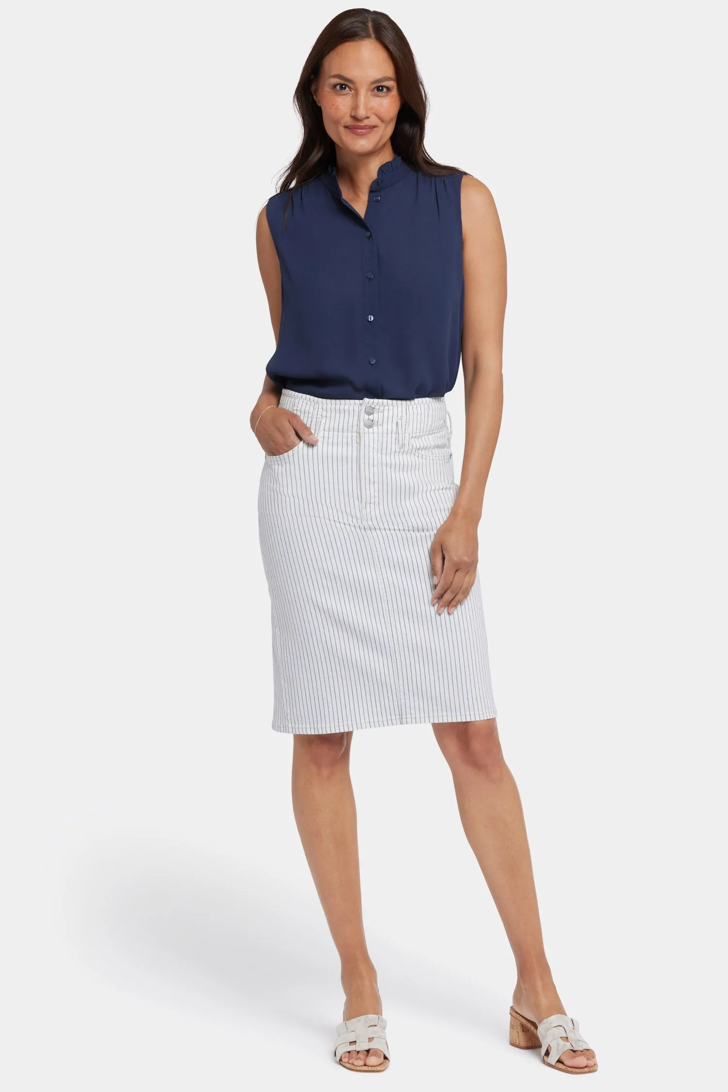 High Waist Skirt - Palencia Stripe sold by NYDJ product image thumbnail 5