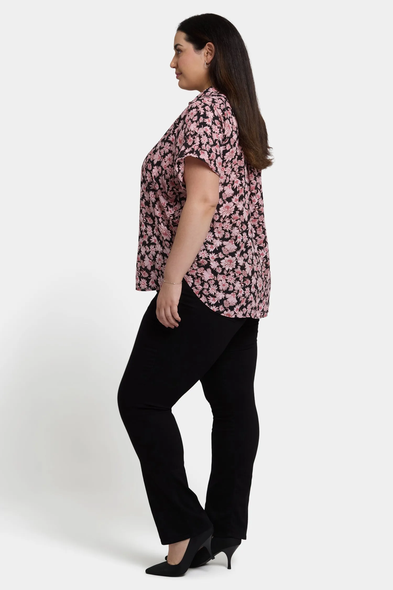 Becky Short Sleeved Blouse In Plus Size - Lilla Garden sold by NYDJ product image thumbnail 3