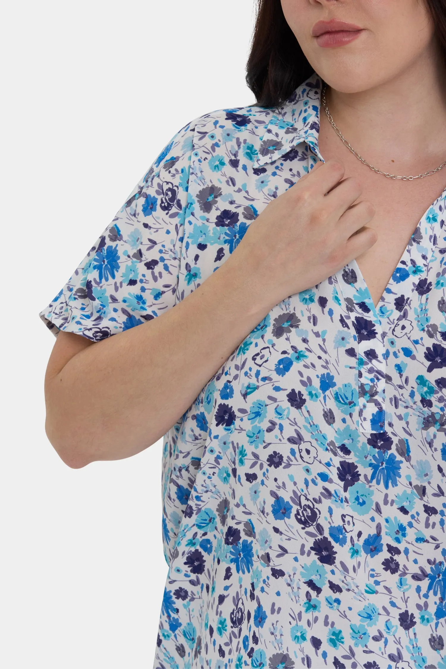 Becky Short Sleeved Blouse In Plus Size - Jimena Garden sold by NYDJ product image thumbnail 5