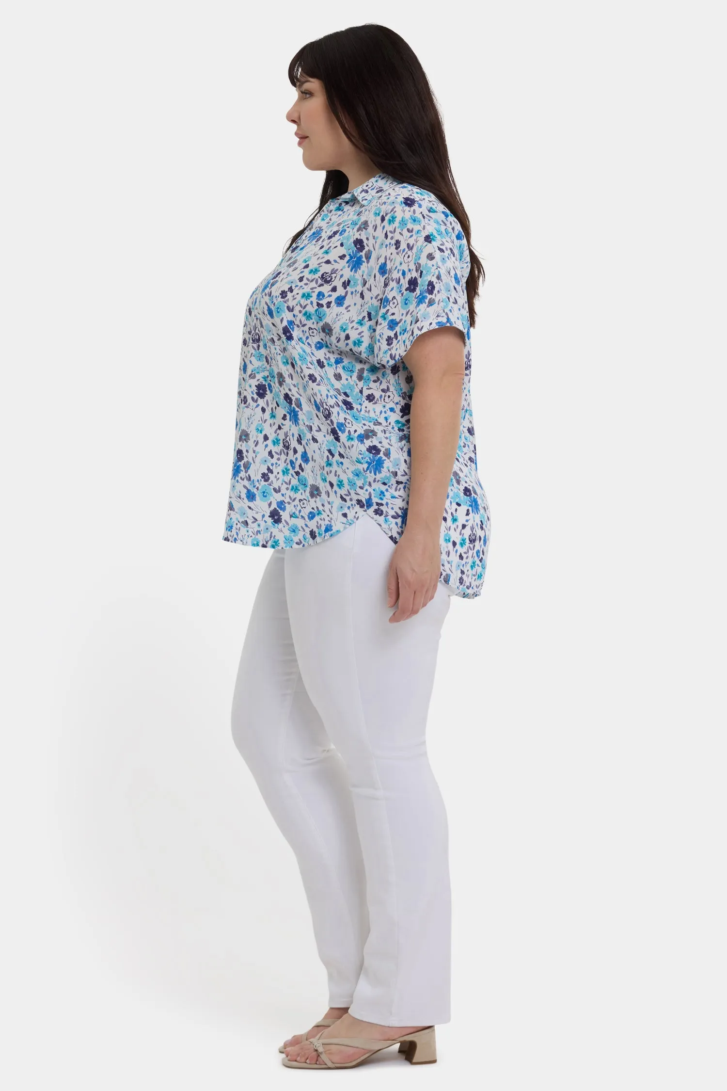 Becky Short Sleeved Blouse In Plus Size - Jimena Garden sold by NYDJ product image thumbnail 3