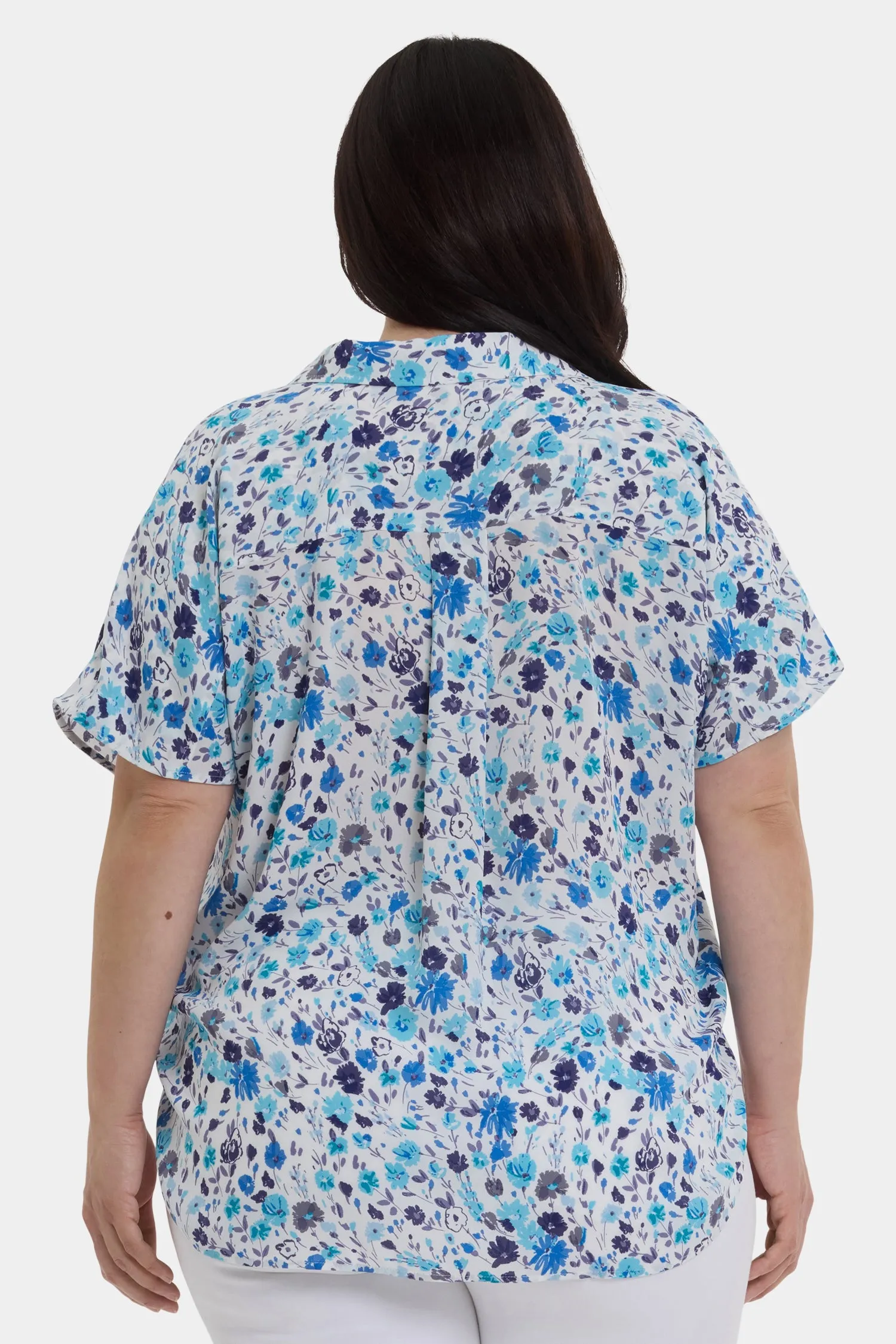 Becky Short Sleeved Blouse In Plus Size - Jimena Garden sold by NYDJ product image thumbnail 2