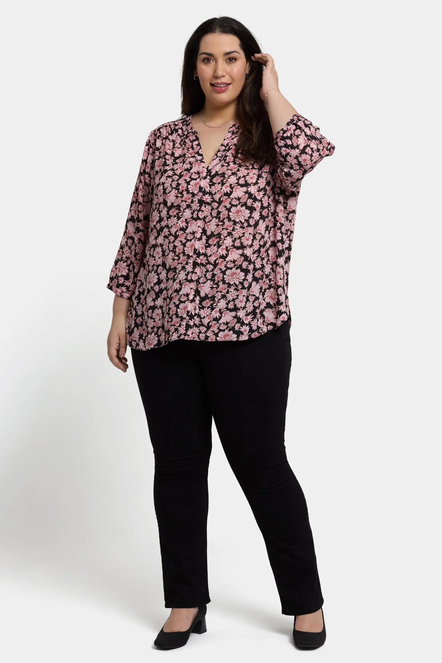 Pintuck Blouse In Plus Size - Lilla Garden sold by NYDJ product image thumbnail 4