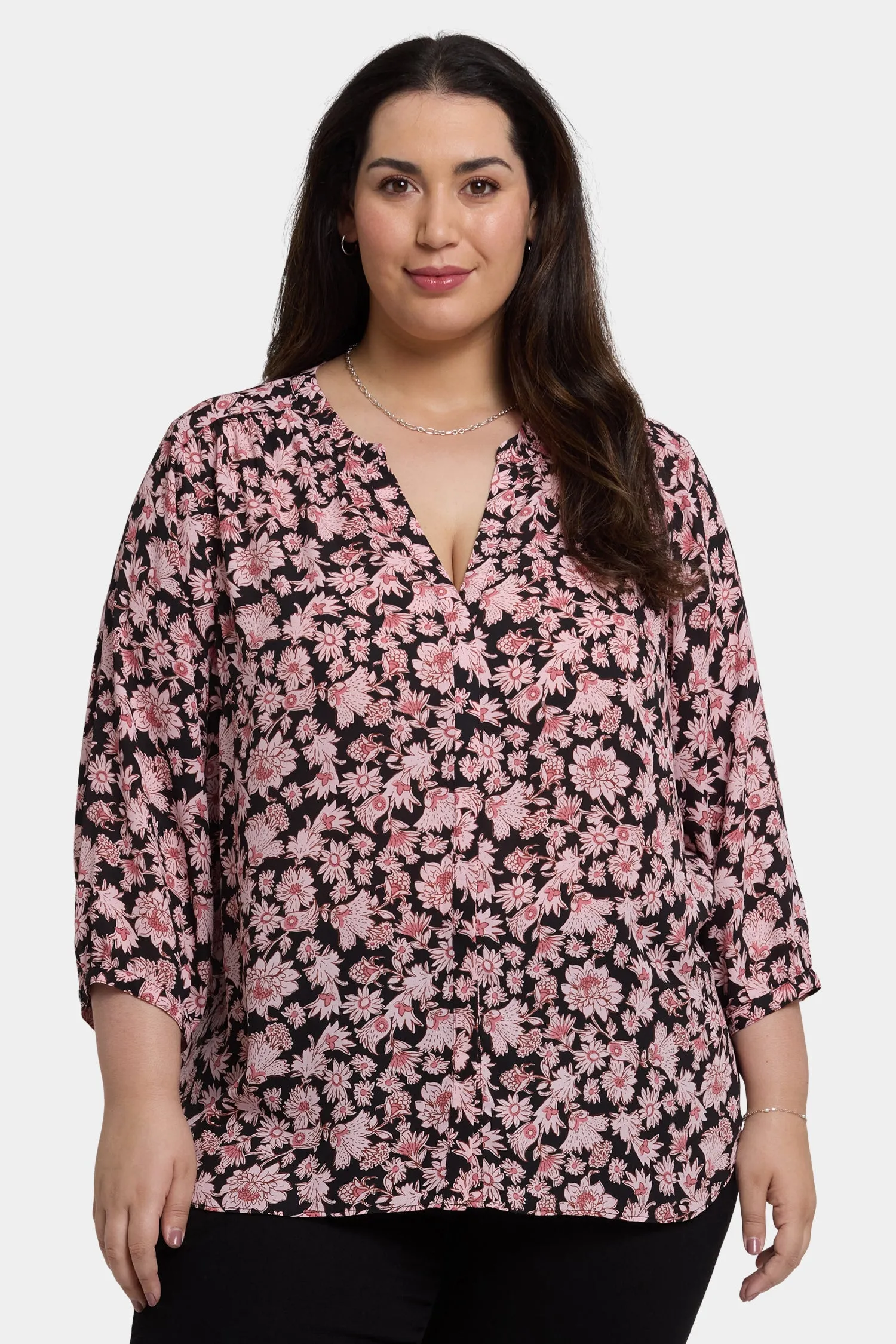 Pintuck Blouse In Plus Size - Lilla Garden sold by NYDJ