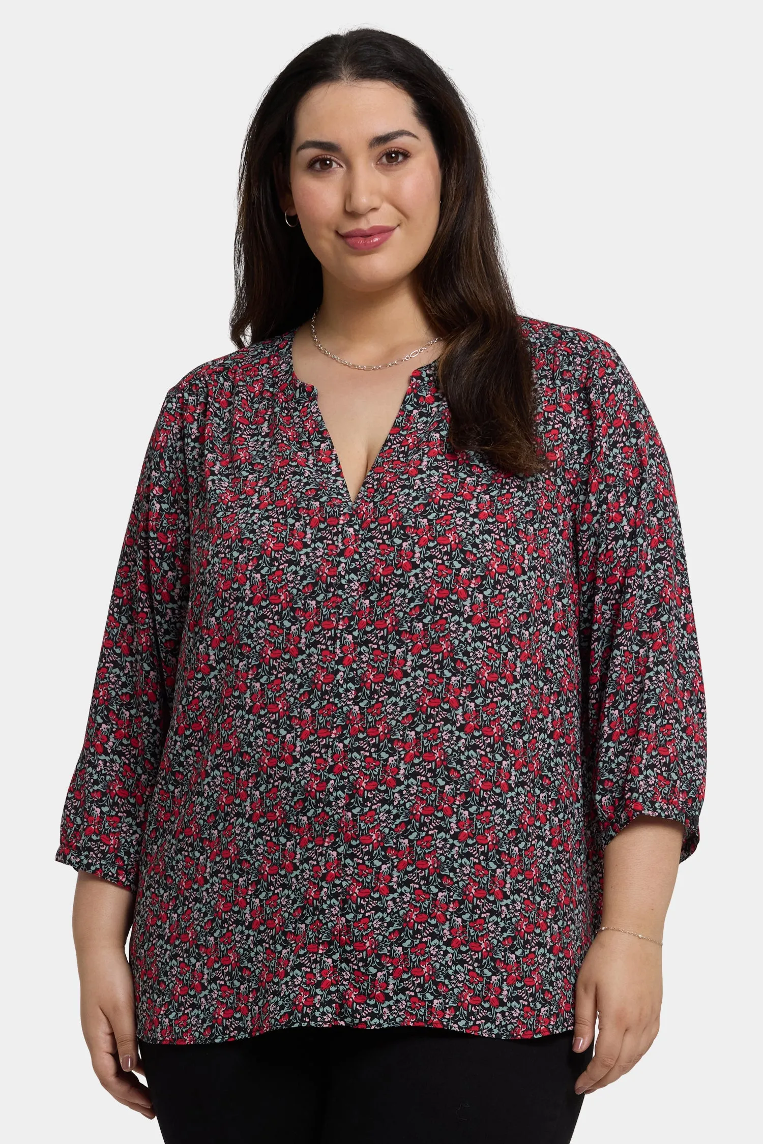 Pintuck Blouse In Plus Size - Los Rosales sold by NYDJ