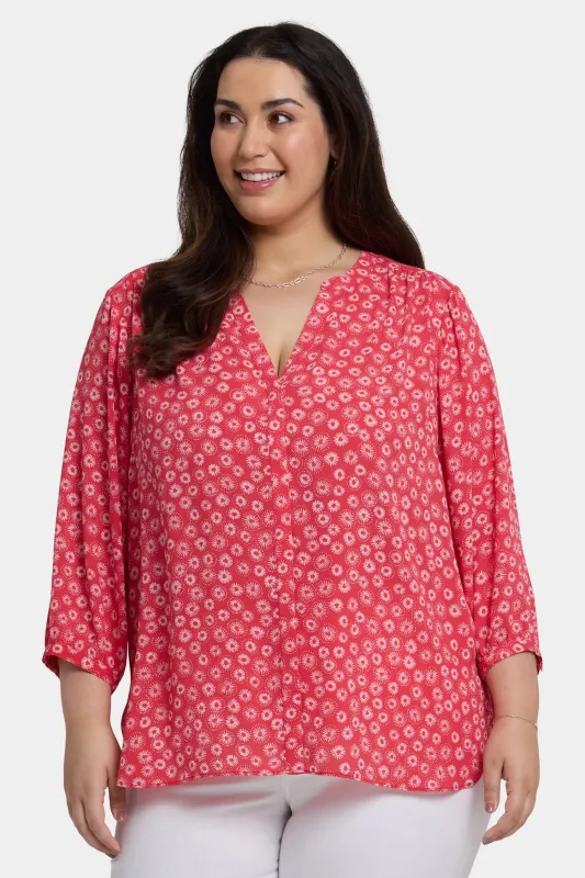 Pintuck Blouse In Plus Size - Teresita sold by NYDJ