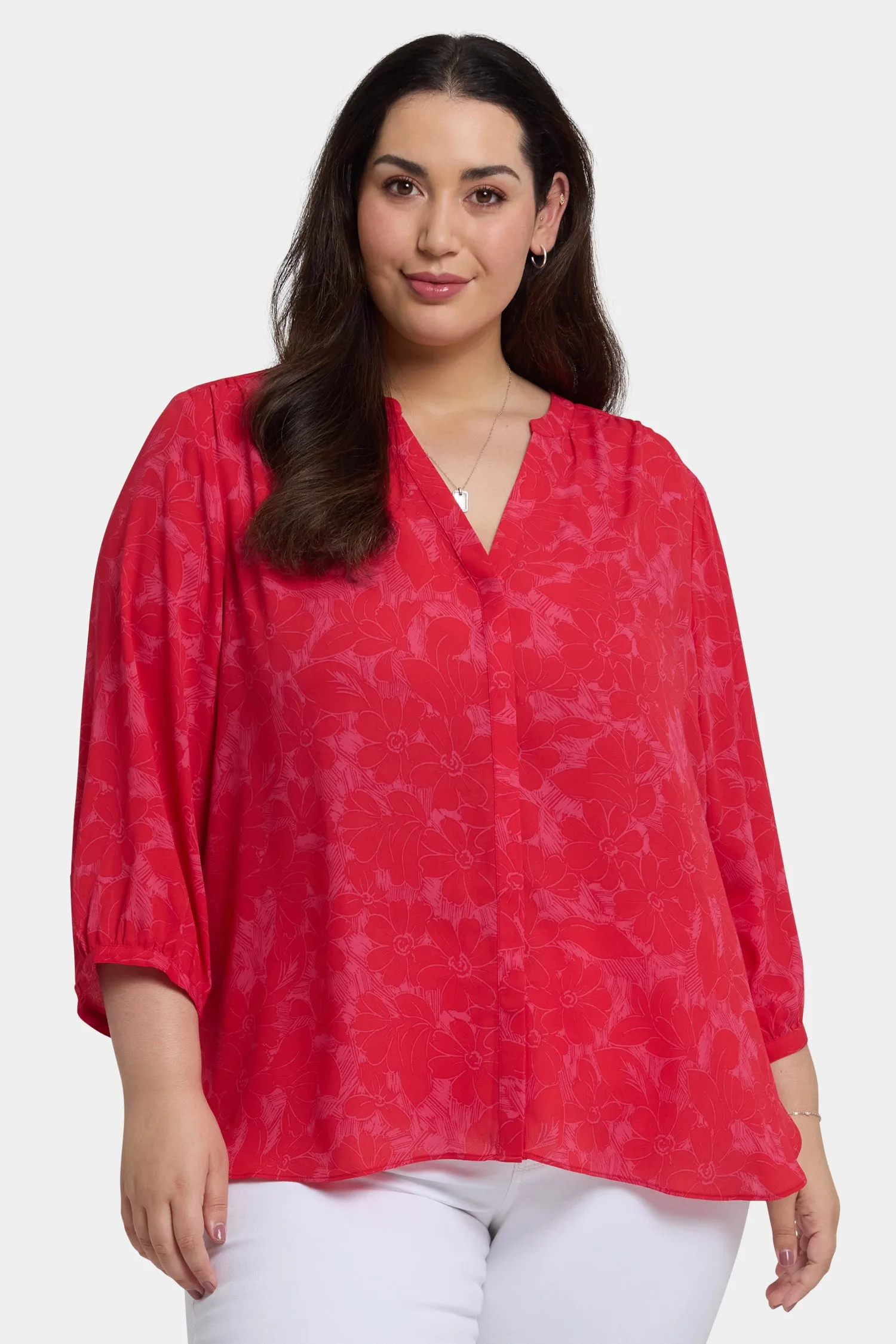 Pintuck Blouse In Plus Size - Valencia sold by NYDJ
