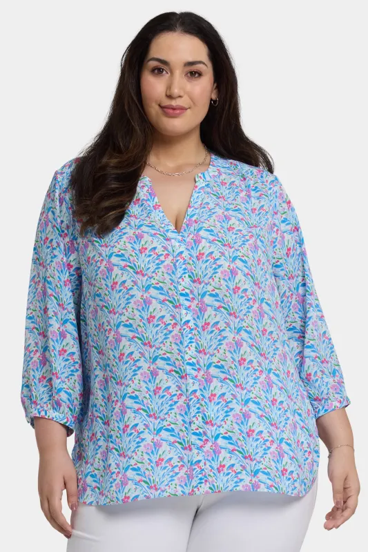 Pintuck Blouse In Plus Size - Serafia sold by NYDJ