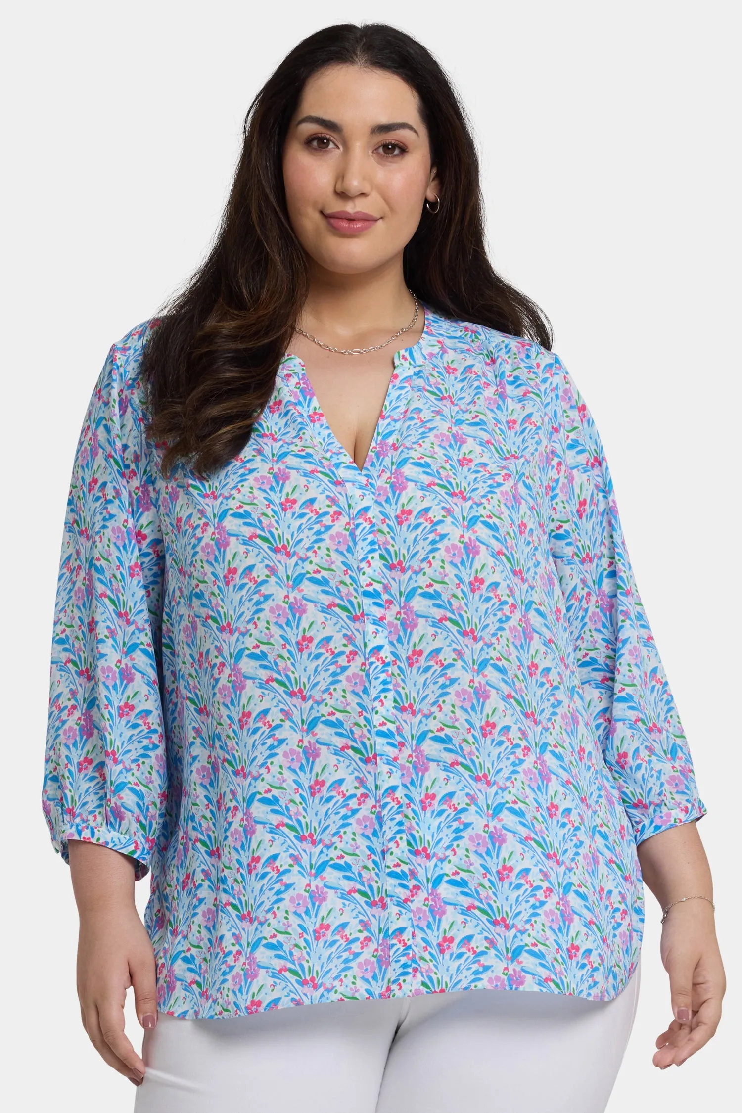 Pintuck Blouse In Plus Size - Serafia sold by NYDJ