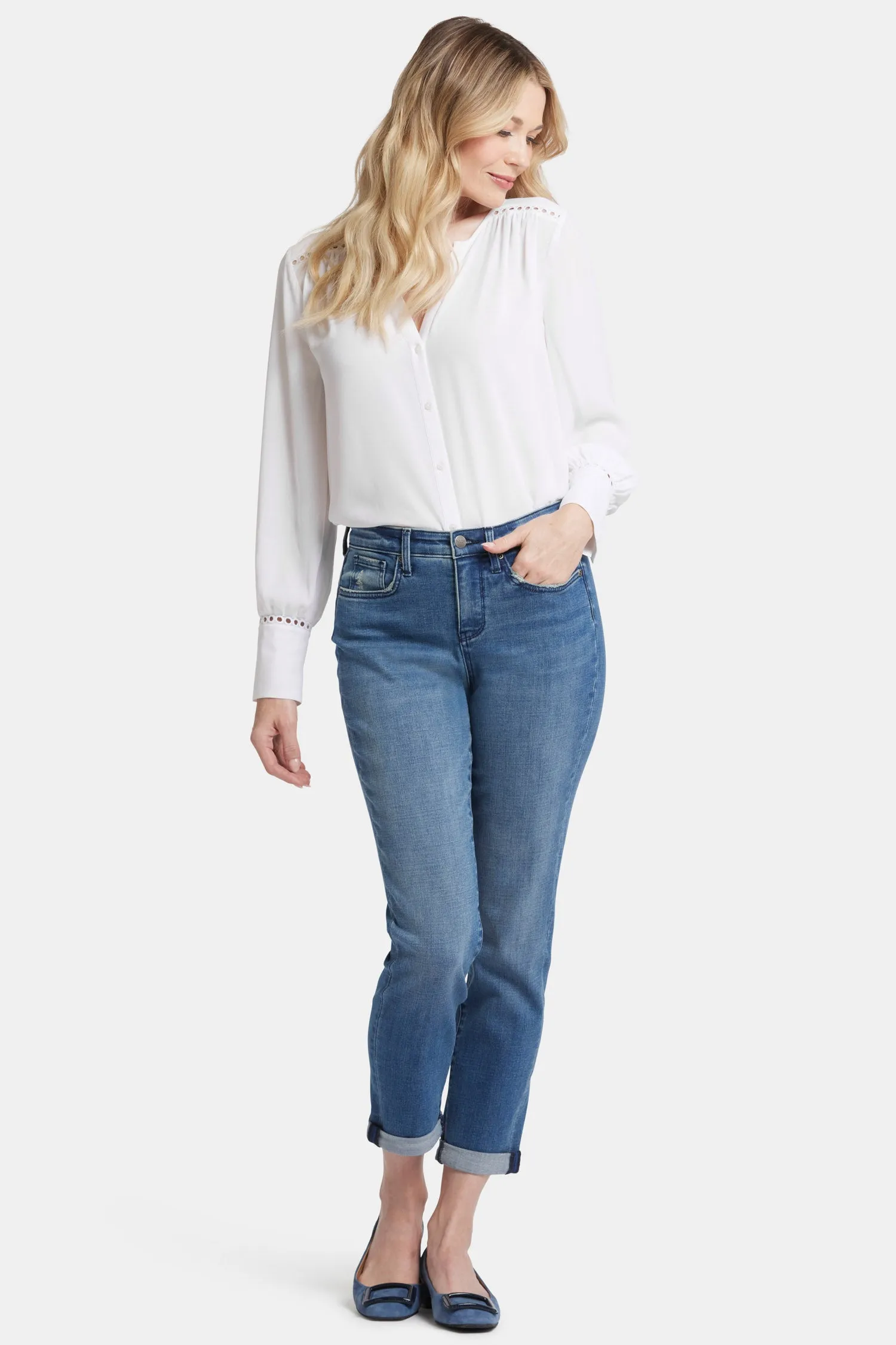 Margot Girlfriend Jeans In Petite - Cascade Wave sold by NYDJ product image thumbnail 4