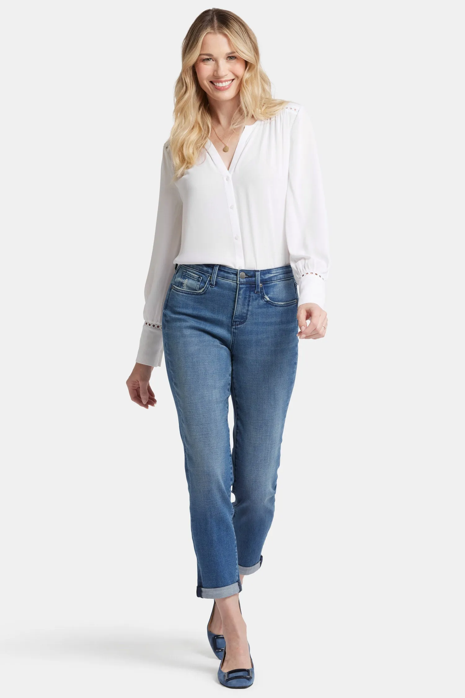 Margot Girlfriend Jeans In Petite - Cascade Wave sold by NYDJ