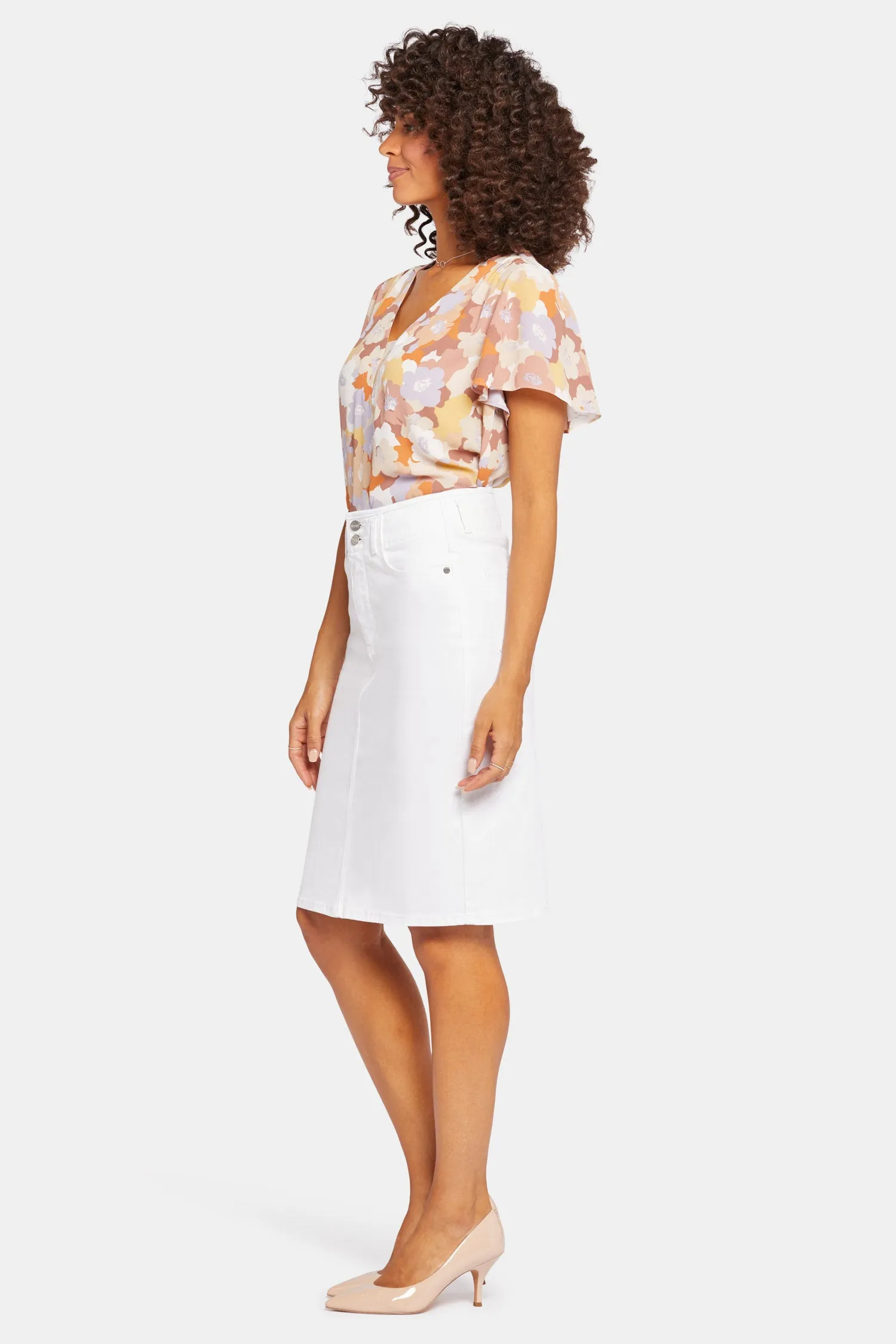 High Waist Skirt In Petite - Optic White sold by NYDJ product image thumbnail 5