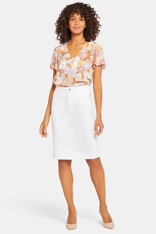 High Waist Skirt In Petite - Optic White sold by NYDJ