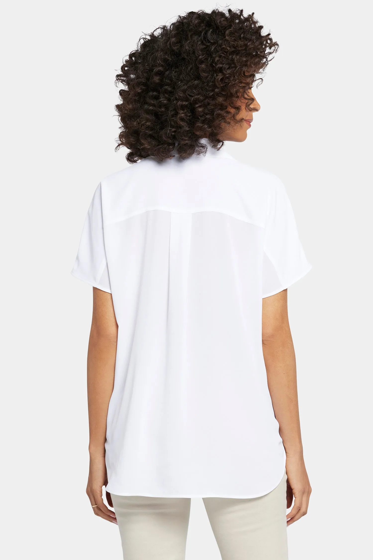Becky Short Sleeved Blouse In Petite - Optic White sold by NYDJ product image thumbnail 2
