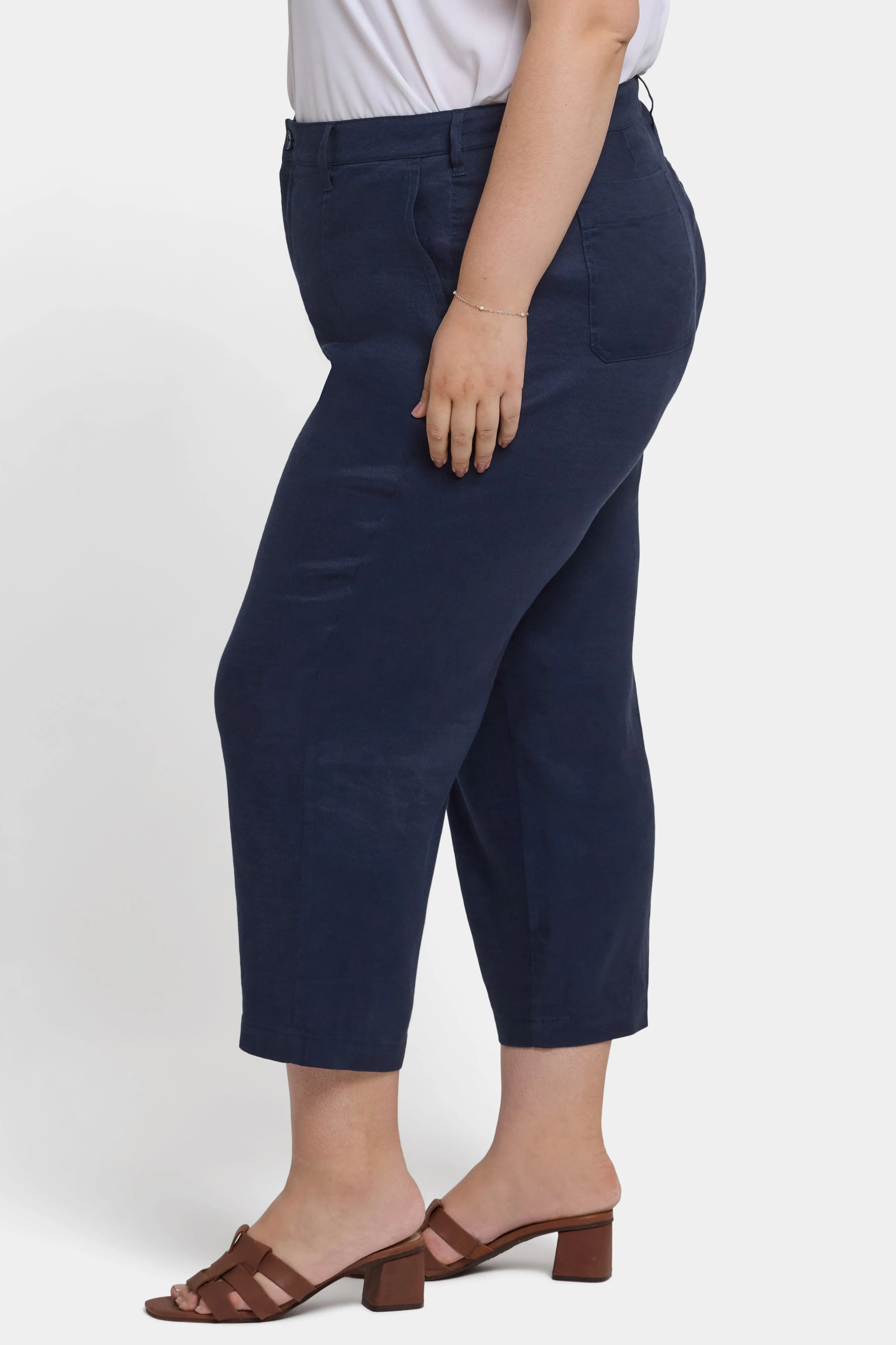 Wide Leg Cargo Capri Pants In Plus Size - Oxford Navy sold by NYDJ product image thumbnail 3
