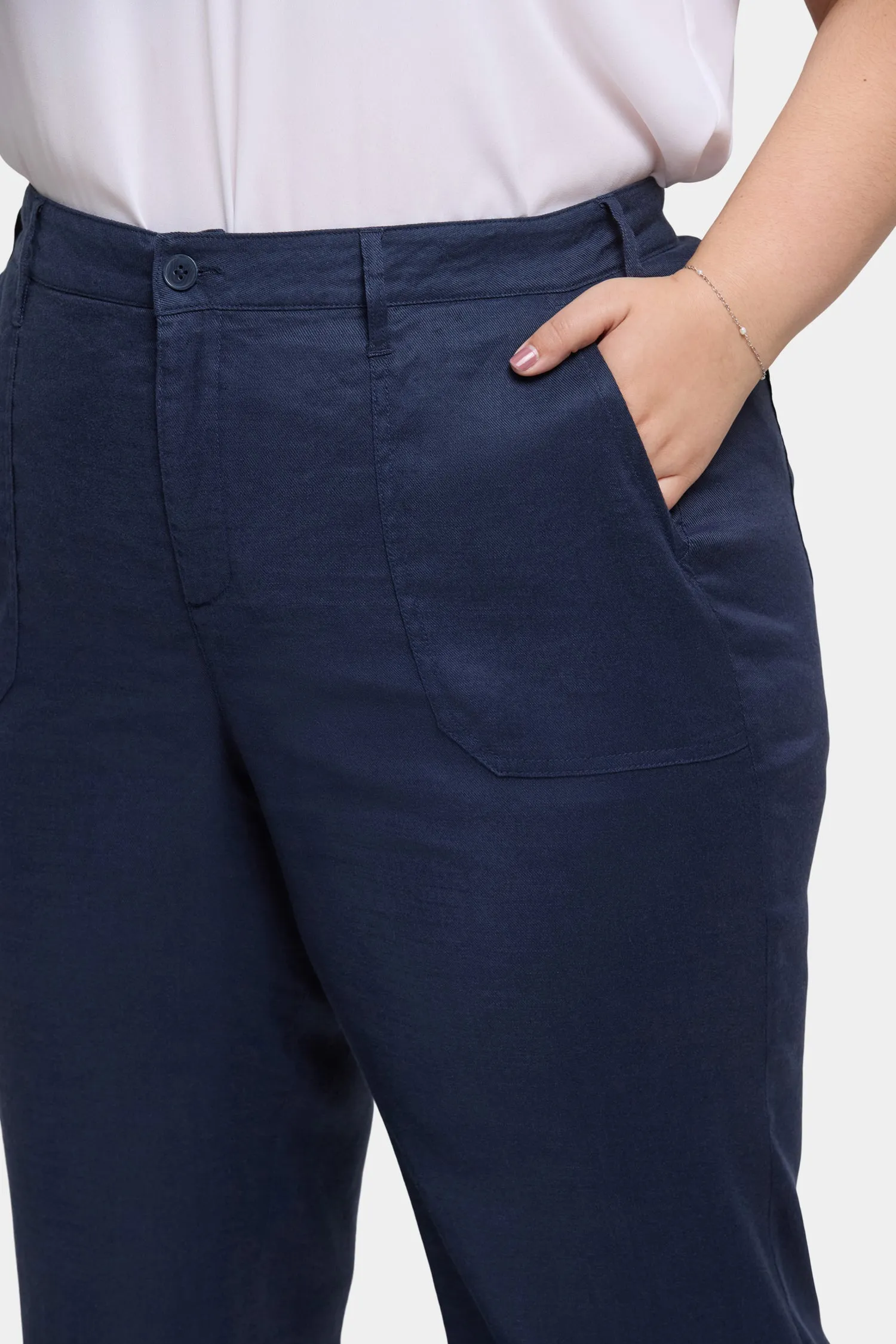Wide Leg Cargo Capri Pants In Plus Size - Oxford Navy sold by NYDJ product image thumbnail 5