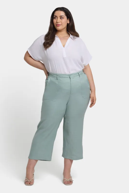 Wide Leg Cargo Capri Pants In Plus Size - Tomatillo sold by NYDJ