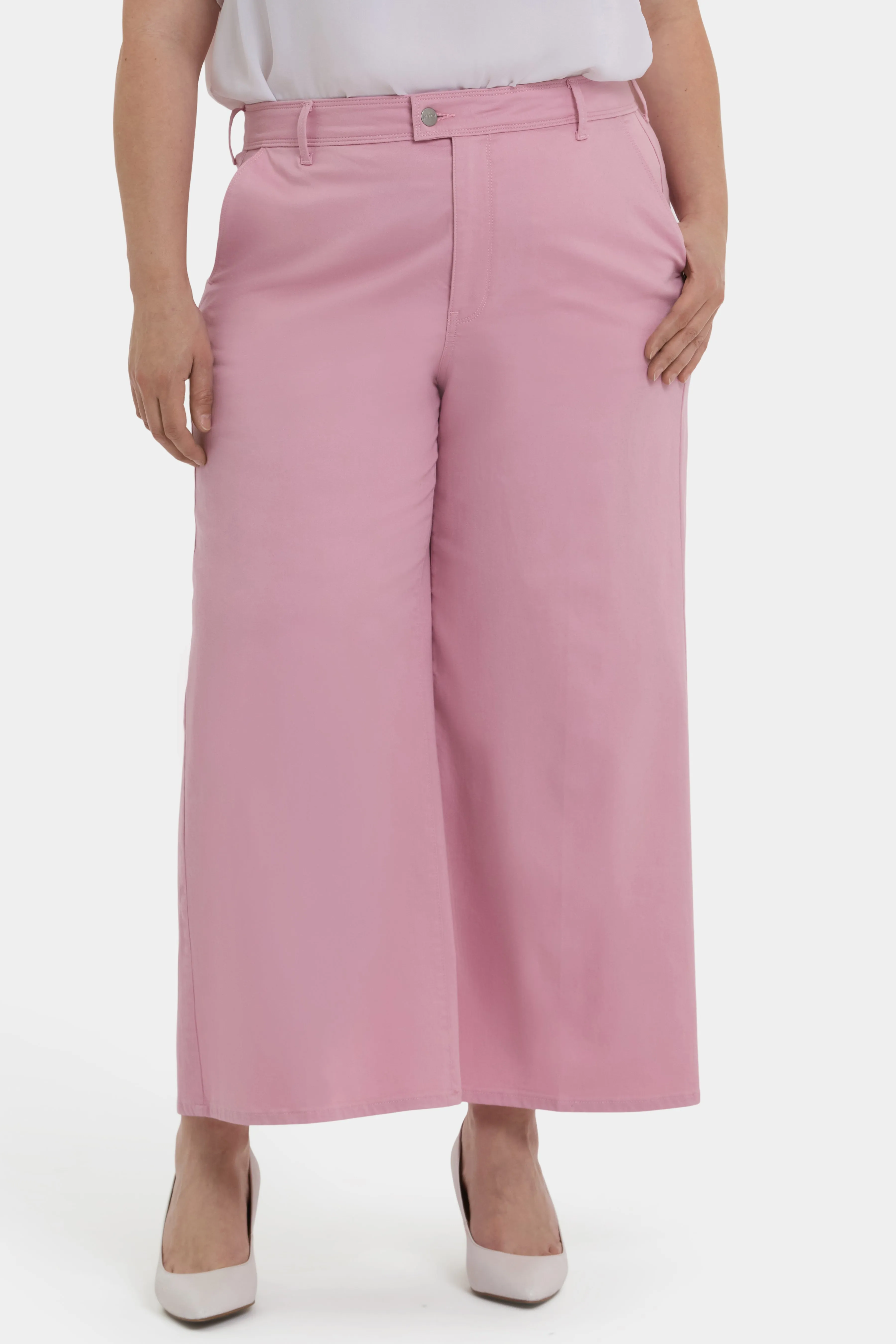 Mona Wide Leg Trouser Ankle Jeans In Plus Size - Pink Nectar sold by NYDJ product image thumbnail 4
