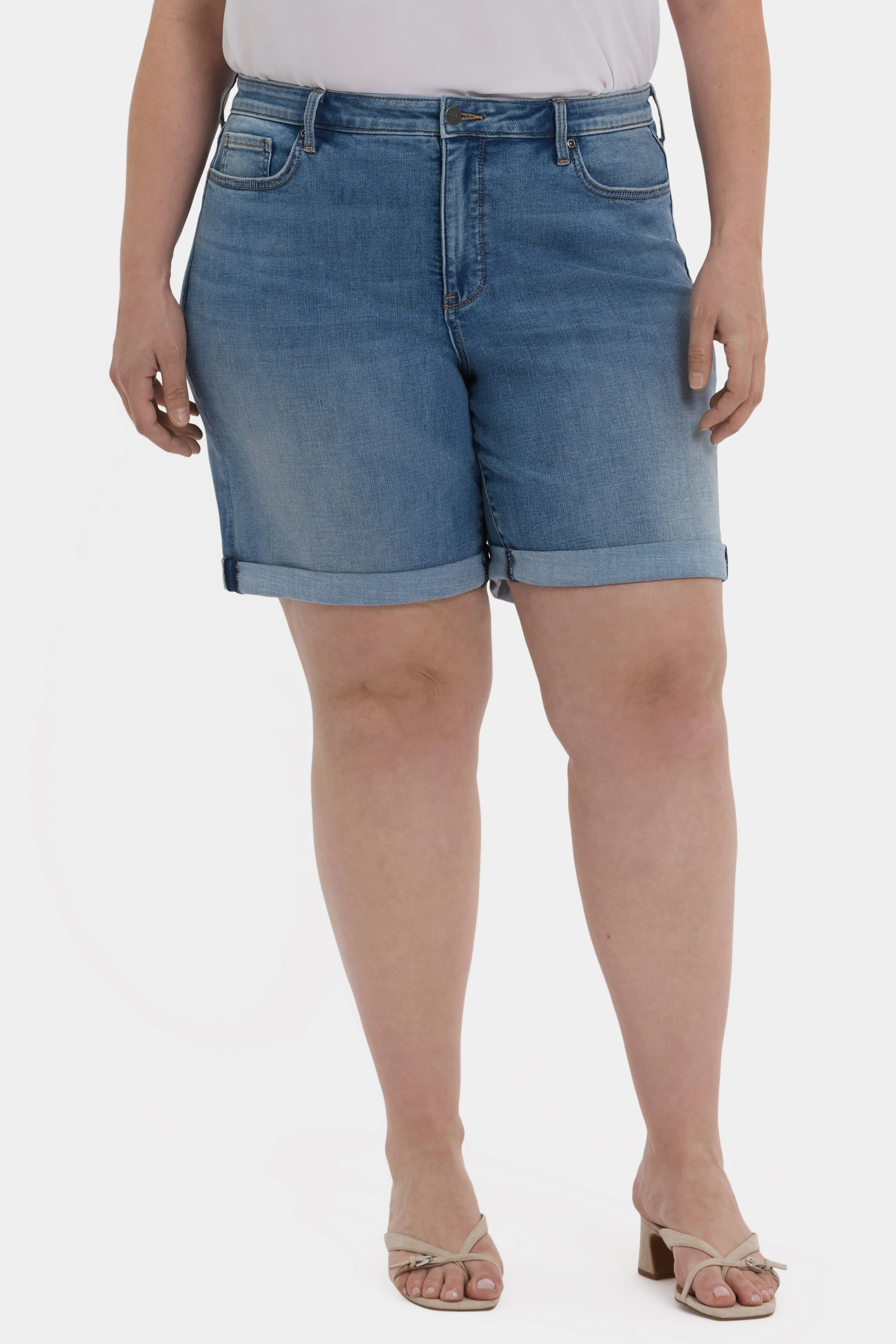 Diana Relaxed Denim Shorts In Plus Size - Barcelona Breeze sold by NYDJ product image thumbnail 4