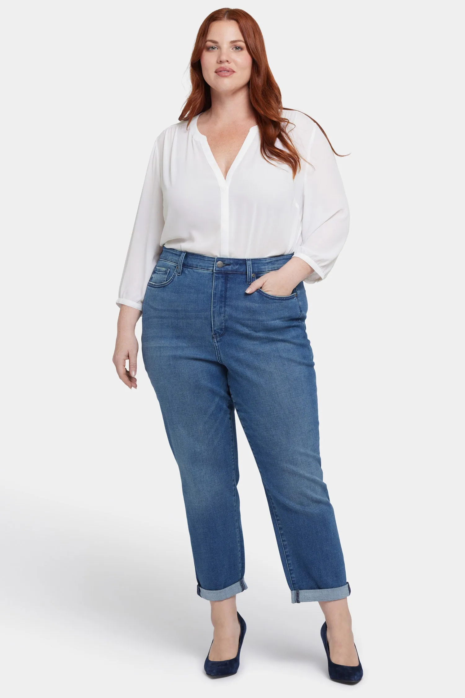 Margot Girlfriend Jeans In Plus Size - Cascade Wave sold by NYDJ
