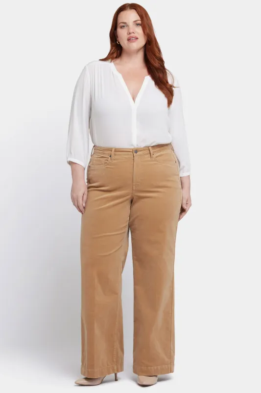 Teresa Wide Leg Pants In Plus Size - Sand Dune sold by NYDJ