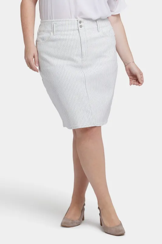 High Waist Skirt In Plus Size - Palencia Stripe sold by NYDJ