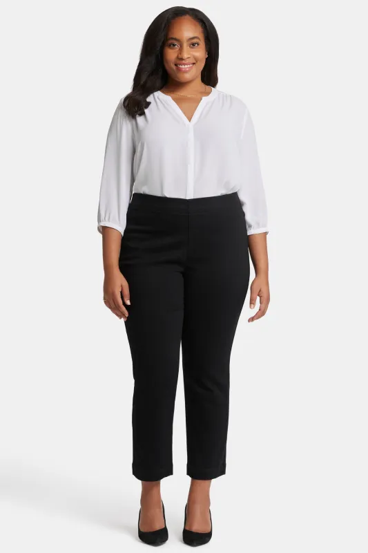 Bailey Relaxed Straight Ankle Pull-On Jeans In Plus Size - Overdye Black sold by NYDJ