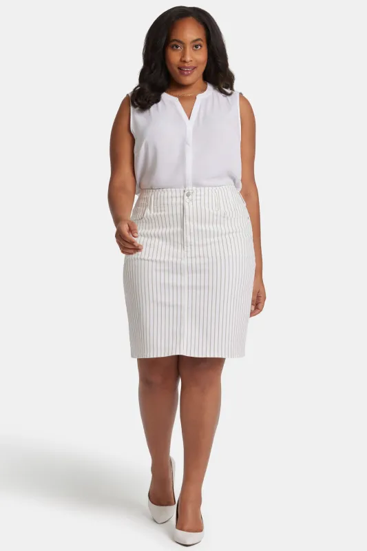 High Waist Skirt In Petite Plus Size - Beach Cruise Stripe sold by NYDJ