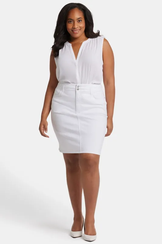 High Waist Skirt In Petite Plus Size - Optic White sold by NYDJ