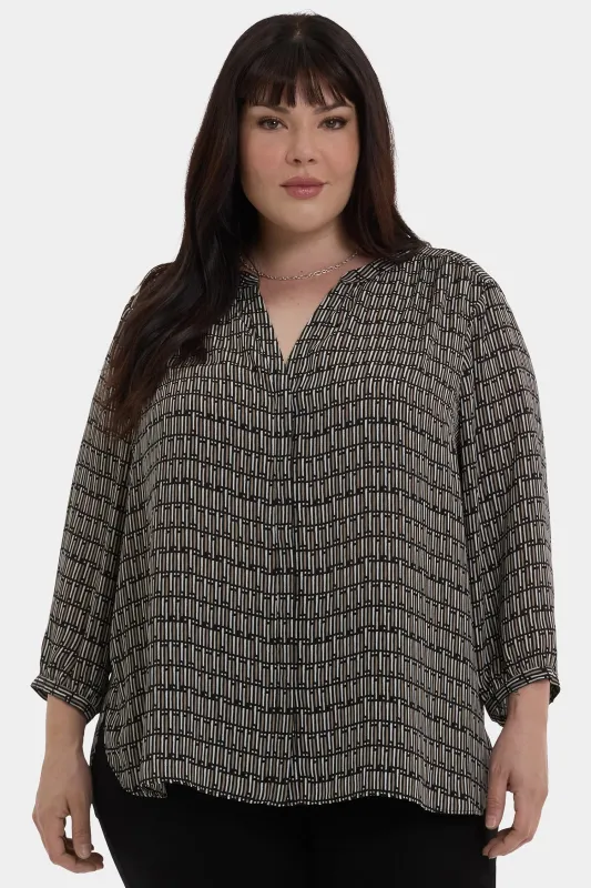 Pintuck Blouse In Plus Size - Arrieta sold by NYDJ