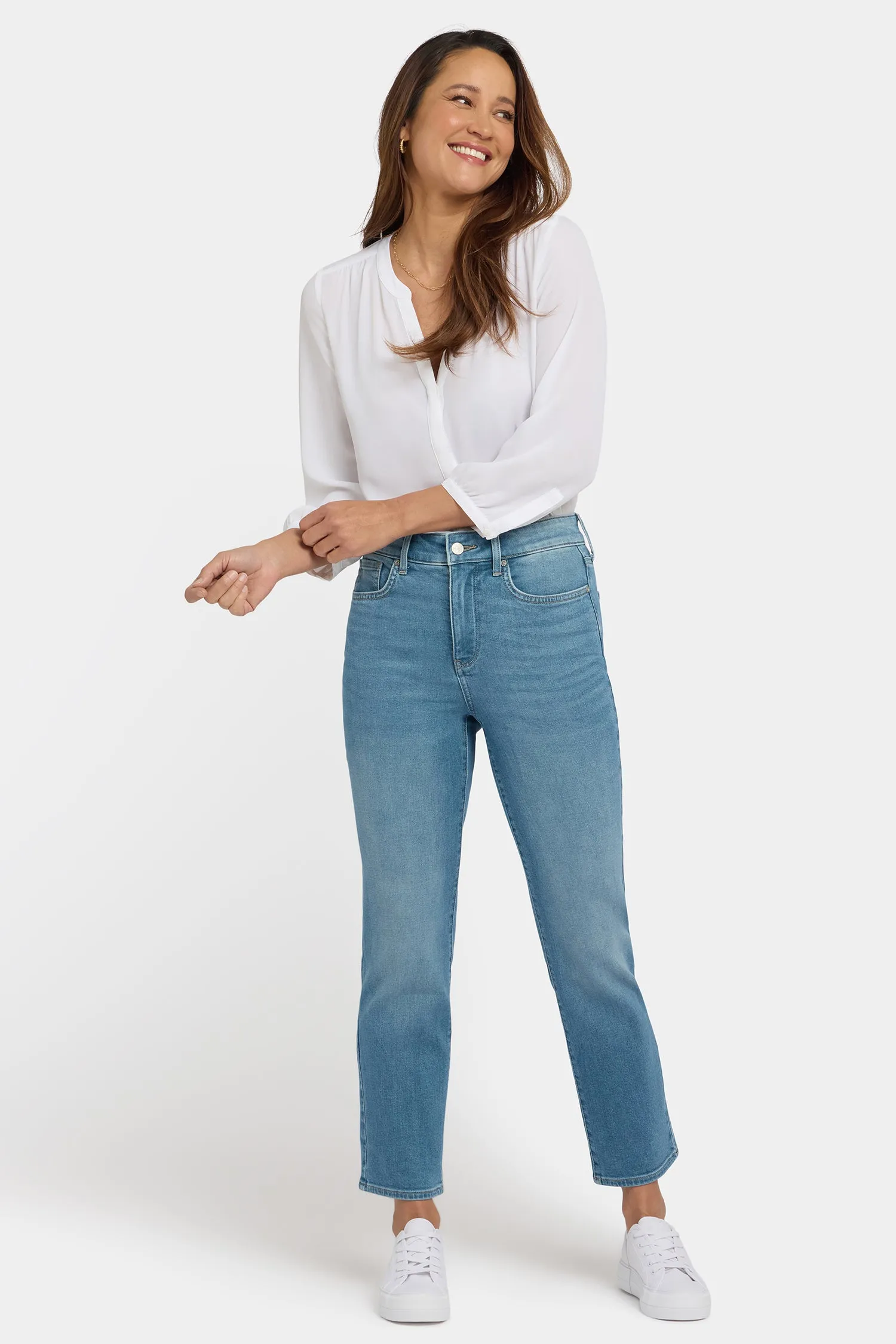 Marilyn Straight Ankle Jeans - Avenue Blue sold by NYDJ
