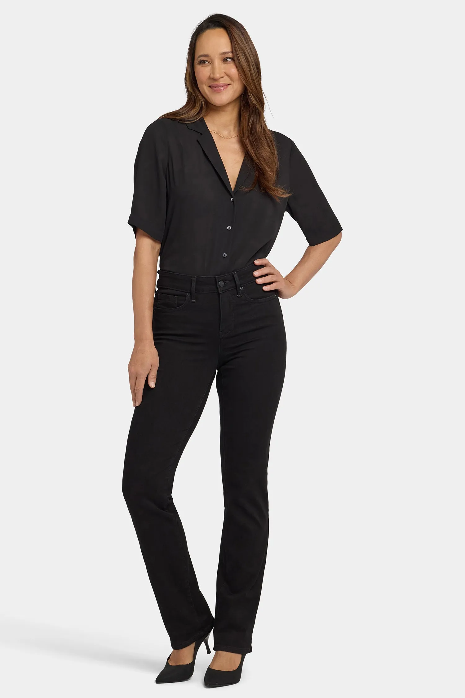 Marilyn Straight Jeans - Black Rinse sold by NYDJ