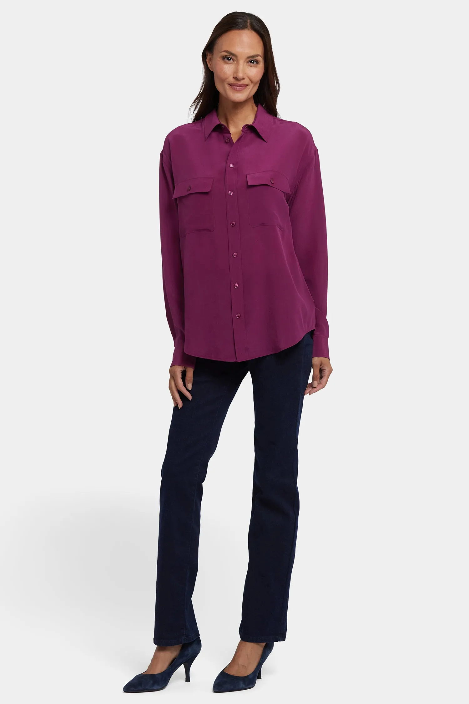 Lauren Silk Blouse - Plum sold by NYDJ product image thumbnail 5