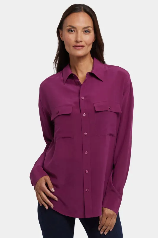 Lauren Silk Blouse - Plum sold by NYDJ