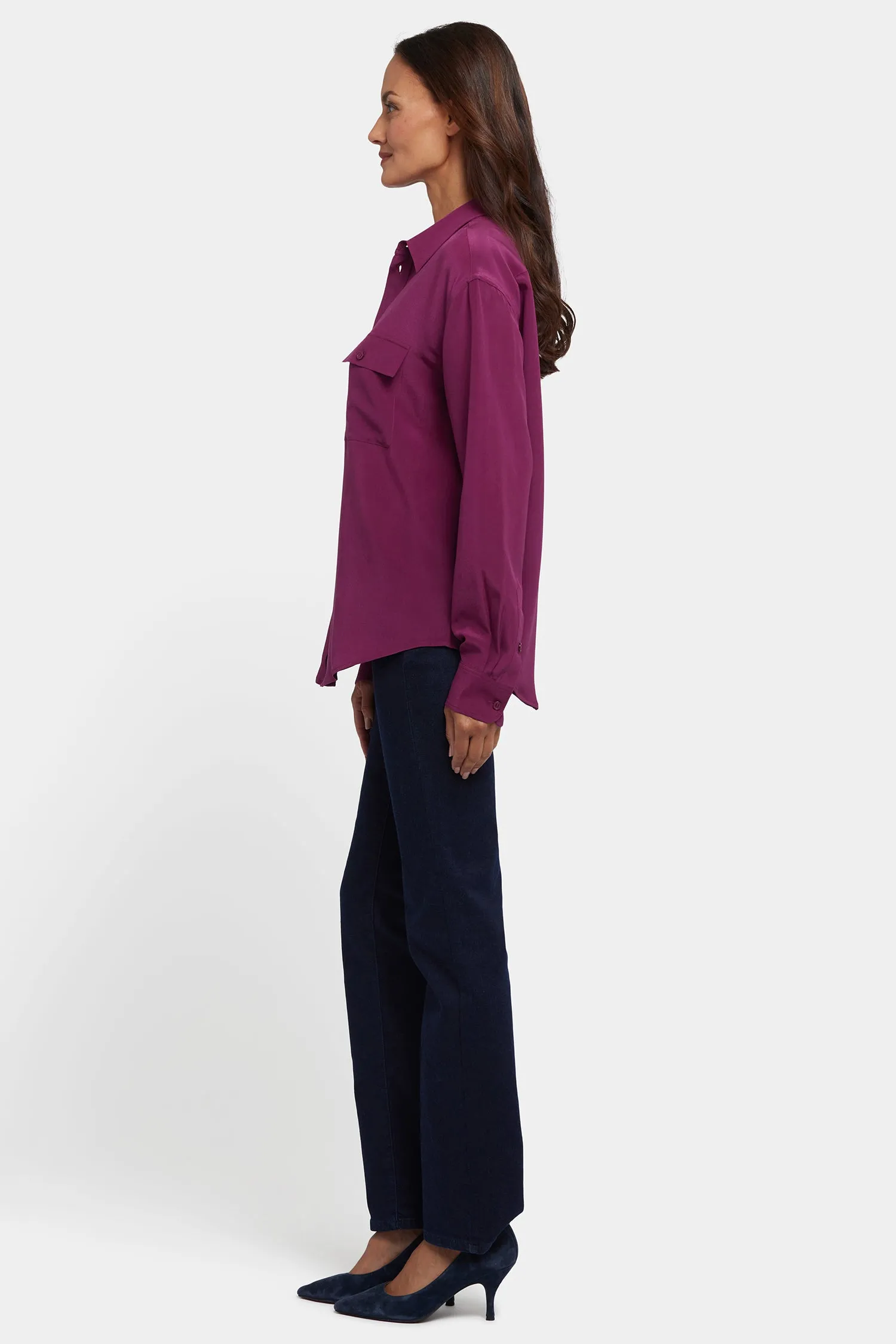 Lauren Silk Blouse - Plum sold by NYDJ product image thumbnail 4